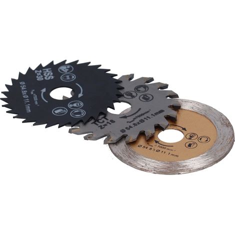 Jeu de lames de scie circulaire 54,8 mm HSS mini et mandrin pour la coupe du métal et du bois (1/5)