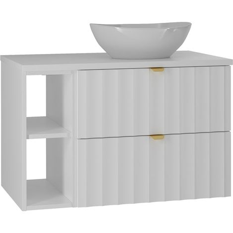Waschtisch 80cm Lexa mit 2 Schubladen, Weiß (1/5)