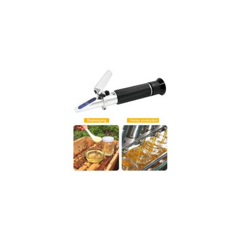 Réfractomètre à miel, Brix, Baume et Eau Humidité Testeur 3 en 1. Plage de mesure de l'humidité de l'eau 58-90% Brix, 38-43 Be' et 12-27% pour miel, apiculture