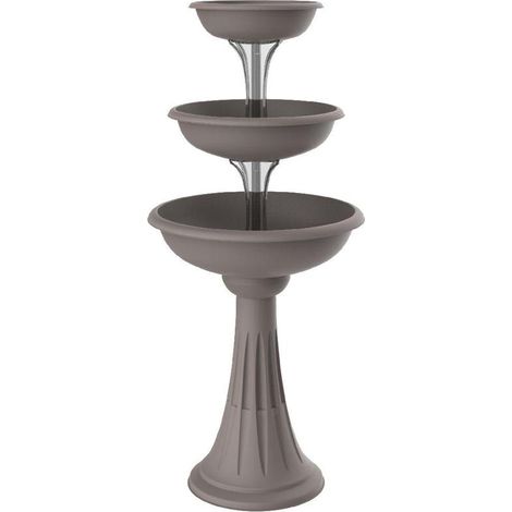 Trevy - Vertikaler Springbrunnen-Pflanzer. Pflanzgefü für Arrangements im Freien. Fassungsvermügen 29,2L. Farbe taubengrau. Hergestellt in Italien