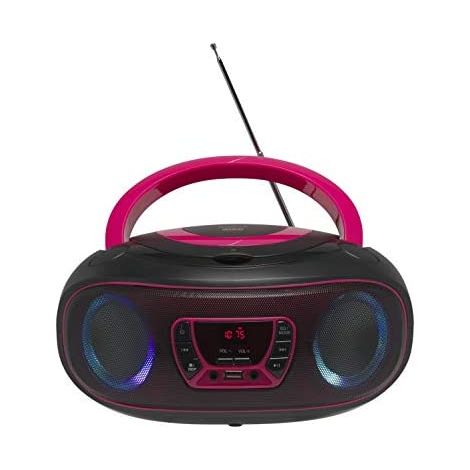 Denver TCL-212BT PINK reproductor de CD Reproductor de CD portátil Negro, Rosa