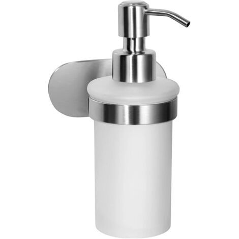 Distributeur de Savon sans Perçage - Support de Salle de Bain Savon Porte-Savon WC Mural A Coller (Acier Inoxydable) Brossé (1/4)