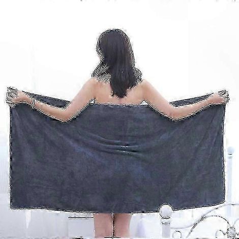 Extra großes, weiches, graues Badetuch (100 x 200 cm), ideal für Spa und Sauna sowie für den Heimgebrauch. (1/3)