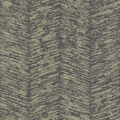 Grafik Tapete Profhome 386971 Vliestapete strukturiert mit Chevron Muster glitzernd anthrazit bronze dunkel-grau 5,33 m2