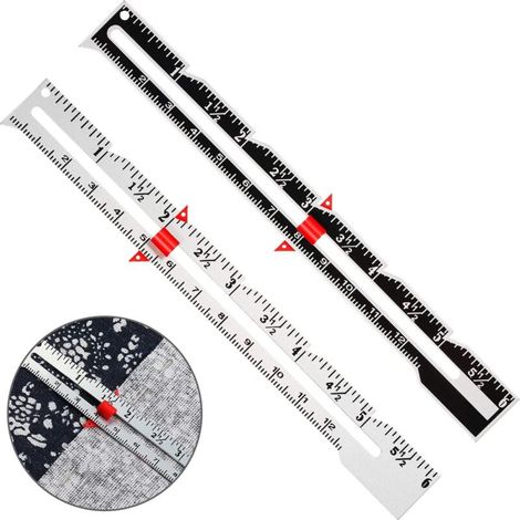 2 Pièces Jauge de Couture Jauge Coulissante en Métal Outil de Mesure de Couture Règle de Jauge de Courtepointe pour Fournitures de Tricot Artisanat Couture Ourlet Couture Mesure pour Débutants (1/5)