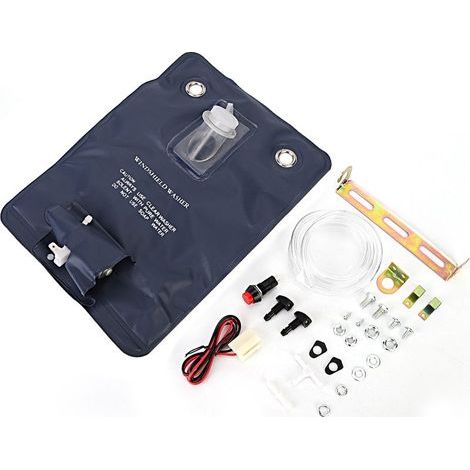 Bomba universal de limpiaparabrisas de 12 V, con bolsa para la botella. Kit apto para coches clásicos. 151286776374 (1/5)