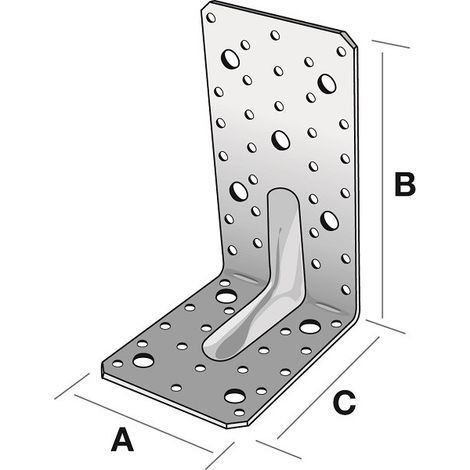 Simpson Strong Tie – Équerre de fixation renforcée 95x170mm – Acier galvanisé 3mm – Fixation pour bois massif et béton – Applications structurelles