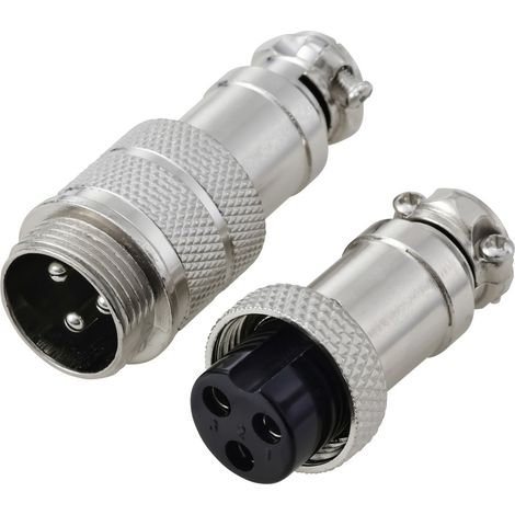 TRU COMPONENTS TC-13895600 Connecteur rond mâle, Contact femelle Nombre total de pôles: 3 Série (con