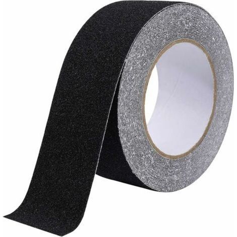 Ruban Adhésif Antidérapant, Bande Antidérapante à Haute Traction Adhérence, Bande Adhésive Abrasive Solide de Sécurité pour Escaliers, Marchepieds, Rampes, Extérieur et Intérieur 5 cm x 10 m Noir (1/5)