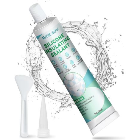 Hochtemperatur Silikon, High Temperature Silicone, Transparent Silicone Adhesive, Outdoor, Car Door Seal, Windscreen, 100 ml (1/5)