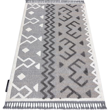 Tappeto MAROC P659 Azteco Etnico grigio Frange berbero marocchino shaggy grey 180x270 cm