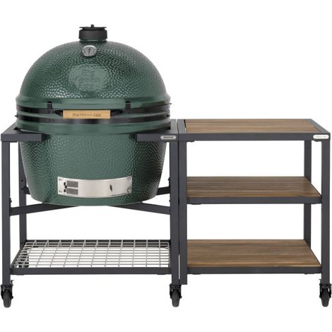 Pack 2XL - Table modulaire + Meuble extension avec 3 plateaux acacias - Egg - ConvEGGtor - 3 lots de 2 roues - Big Green Egg (1/3)