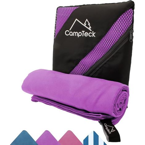 180 x 80 cm Microfibre Bath Towel for Sports, Gym, Beach, Swimming, Yoga, Camping and More – Purple (1/4)