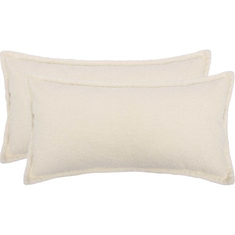 Housse de coussin 2 pcs HOUTEN Crème 40 x 70 cm Bouclé vidaXL