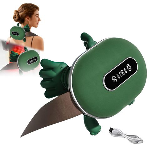 Appareil de massage du cou 4D, bionique 4D, masseur shiatsu électrique 4D, 3 modes et 2 niveaux de chauffage, appareil de massage du cou avec chaleur, cadeau pour amis et famille (écran tactile)