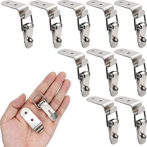 Serrure à Levier 76 x 24 mm pour boîtes et armoires, Verrouillage de sécurité avec Options de scellé, 10 pièces, Protection Contre la Rouille et l'usure, Acier chromé (1/5)