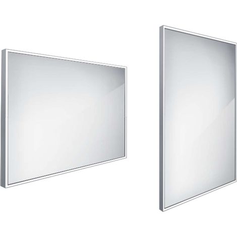 Nimco Spiegel - Spiegel mit LED-Beleuchtung, 100x70 cm, Aluminium ZP 13004