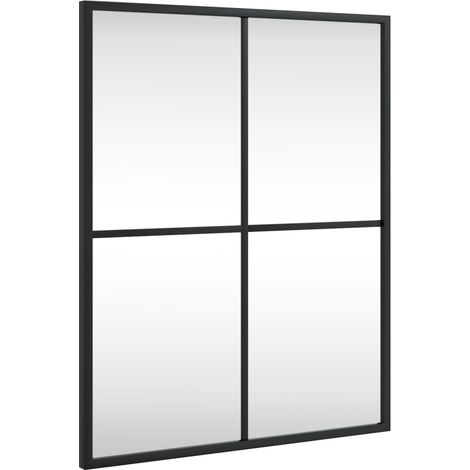 Miroir mural noir 40x50 cm rectangulaire fer