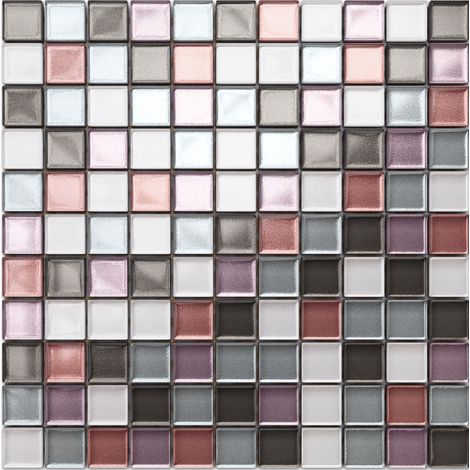 Ilcom mosaico in vetro su rete per bagno e cucina 30cm x 30cm  - Pink Floyd (1/5)
