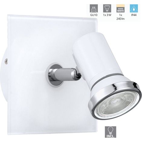 Eglo Tamara 1 Faretto GU10, 3.3 W, Bianco/Effetto Cromato (1/5)