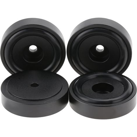 4 Pièces 40x10mm Pads Amplificateur Aluminium Anodisé Sablé Pieds Noir pour Enceintes (1/5)