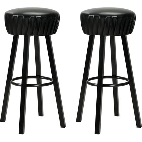 Barhocker 2 Stk. Schwarz Kunstleder