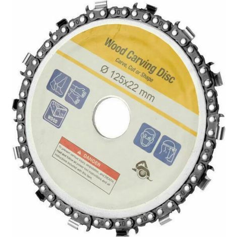 Disque De Sculpture Pour Meuleuse D Angle - Disque À Chaîne En Carbure - 125 Mm - 14 Dents - 22 Mm De Tige - Pour Bois Plastique Caoutchouc Dur Et Glace - 2 Pièces (1/5)