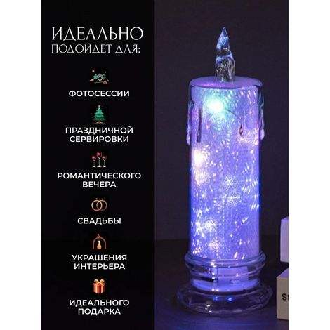 Elektronische LED-Kerzen, umweltfreundliche, flammenlose Kerzen, 20 cm × 7 cm, 1 Stück (1/4)
