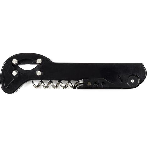 Tire-bouchon multifonction 3 en 1 en inox et plastique noir (1/5)