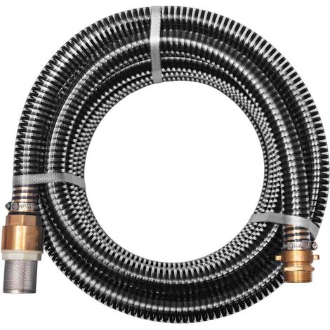 Suction Hose with Brass Connectors 3 m 25 mm Black vidaXL
