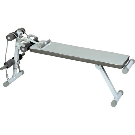 Banc de Musculation Banc Plat Réglable Siège 3 Niveaux Bleu Blanc (1/5)