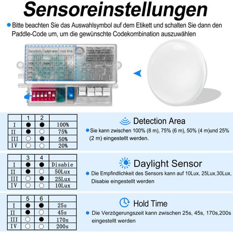 HENGMEI 15W Plafonnier LED Lampe de Plafond avec détecteur de mouvement Blanc froid 1200 lm rond Lampe de salon-DOU