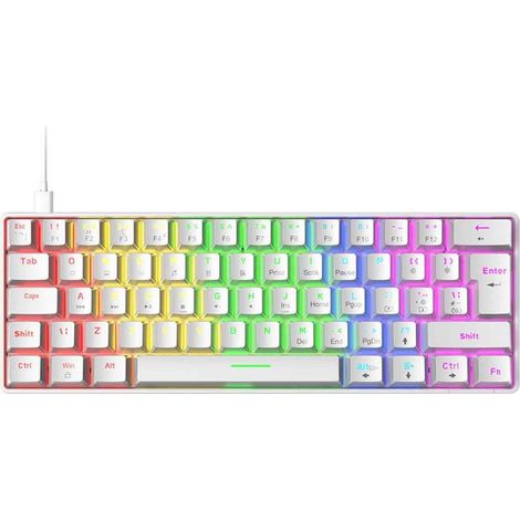 1 Clavier mécanique, rétroéclairage RVB, connexion sans fil Bluetooth 2.4G, compact pliable pour jeu et voyage (1/4)