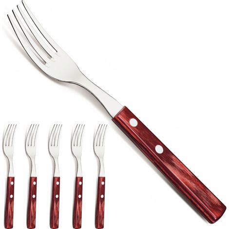 Ensemble de fourchettes à steak/pizza - 6 pièces - rouge - Finedine (1/2)