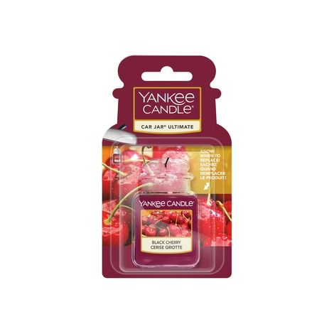 Yankee Candle Car Jar® Ultimate Black Cherry - ambientador para coche, aroma intenso a cereza