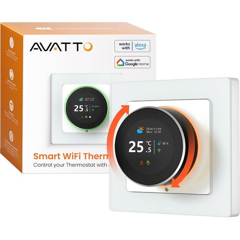 Thermostat pour Chauffage par Le Sol, 55 x 55 Standard, Smart WiFi, Thermostat programmable, Compatible avec Commande vocale et Application (1/5)