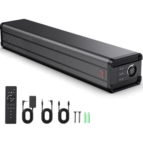 Barre de Son TV 100W, Barre de Son PC avec Tweeter + Woofer 4 Pouces, Enceinte Bluetooth pour Films, Séries, Home Cinéma et Vidéoprojecteur, Bluetooth 5.4/HDMI Arc/Optique/AUX/USB (1/5)