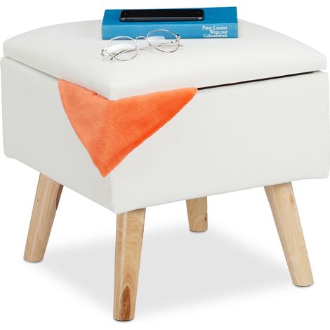 Sgabello con vano contenitore Pelle artificiale