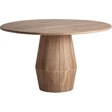 Table à manger ronde en bois de manguier - bois clair (1/5)