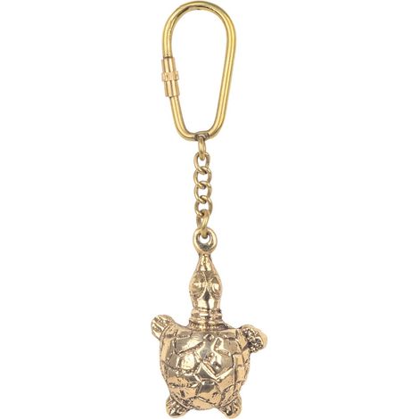 Signes Grimalt Marinefigur Dekoration  Goldene Nautische Schildkrötenschlüsselkette 3x11x2cm 27766