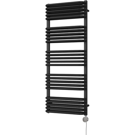 Crossmoor - Black Electric Towel Rail H1269mm x W500mm 900w Thermostatic (1/2)