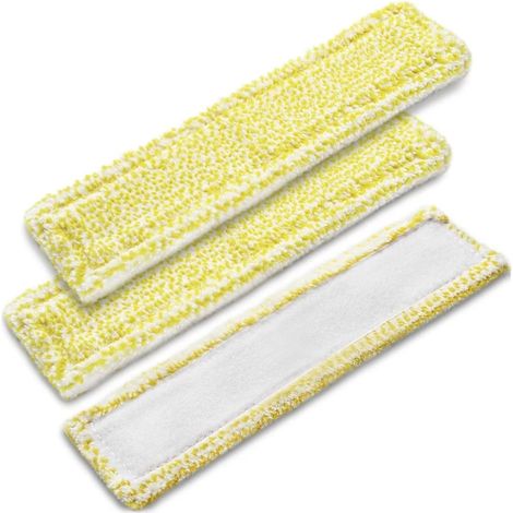 Confezione da 3 panni per la pulizia dei vetri per Karcher WV2 WV5, panni in microfibra lavabili per vetri, piastrelle, finestrini auto, colore giallo (1/5)