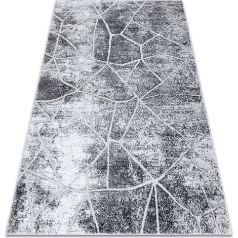 Modern MEFE Teppich  2783 Marmor - Strukturell zwei Ebenen aus Vlies grau grey 140x190 cm