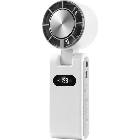 Ventilateur personnel 3-en-1 rechargeable – Écran LED, vitesse réglable – Idéal pour maison, bureau et voyage-Blanc (1/5)