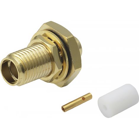 Connecteur coaxial RS PRO Mâle Droit, raccordement A souder 50O Montage panneau ( Prix pour 1 )