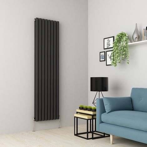Warmehaus Oval Anthracite Radiator Vertical Double 1800x472mm (1/5)