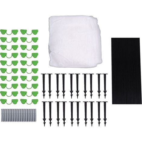 Kit de tunnel de culture avec arceaux pour serre, en polyéthylène et fibre de verre, structure de support pour jardin, fournitures de jardinage pour couvrir les rangées de plates-bandes surélevées. (1/5)