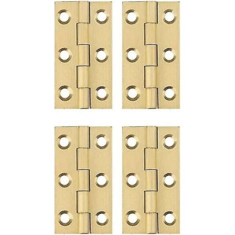 ZVD 4 pcs Charnière en cuivre - Mini charnières pliantes Charnière Home Hardware Cabinet Tiroir Charnière Charnières de porte, Doré (1/4)