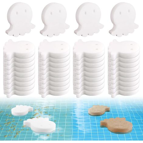 40 esponjas absorbentes de aceite para piscinas, absorbentes de aceite para piscinas, spas y piscinas, 12,5 x 12 x 3 cm (1/5)