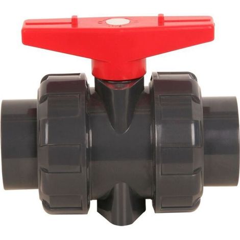 Vanne double union à coller diam 32 mm vanne boisseau pvc robinet boisseau sphérique robinet a bille sphere pour piscine,DN25 (Diamètre Interne 32mm) (1/5)